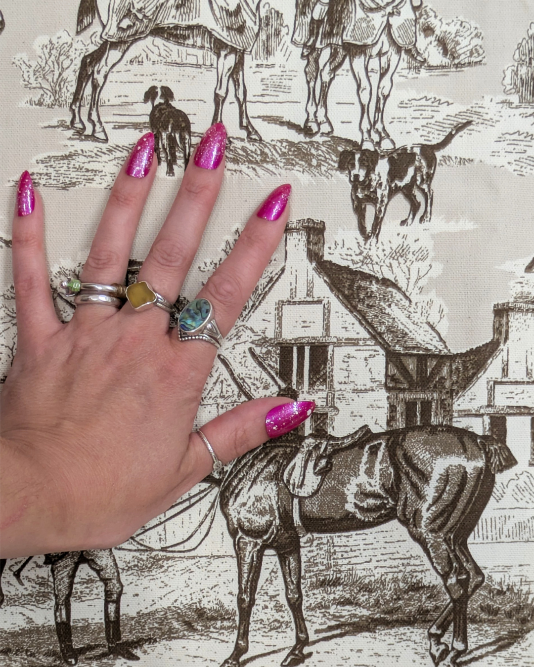 Pastoral Horses Printed Cotton