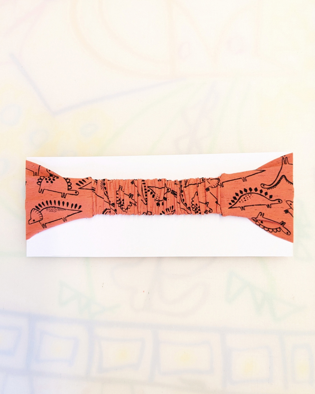 Rust Dinosaurs Stretch Twist Headband SUPER SECONDS (OOAK)