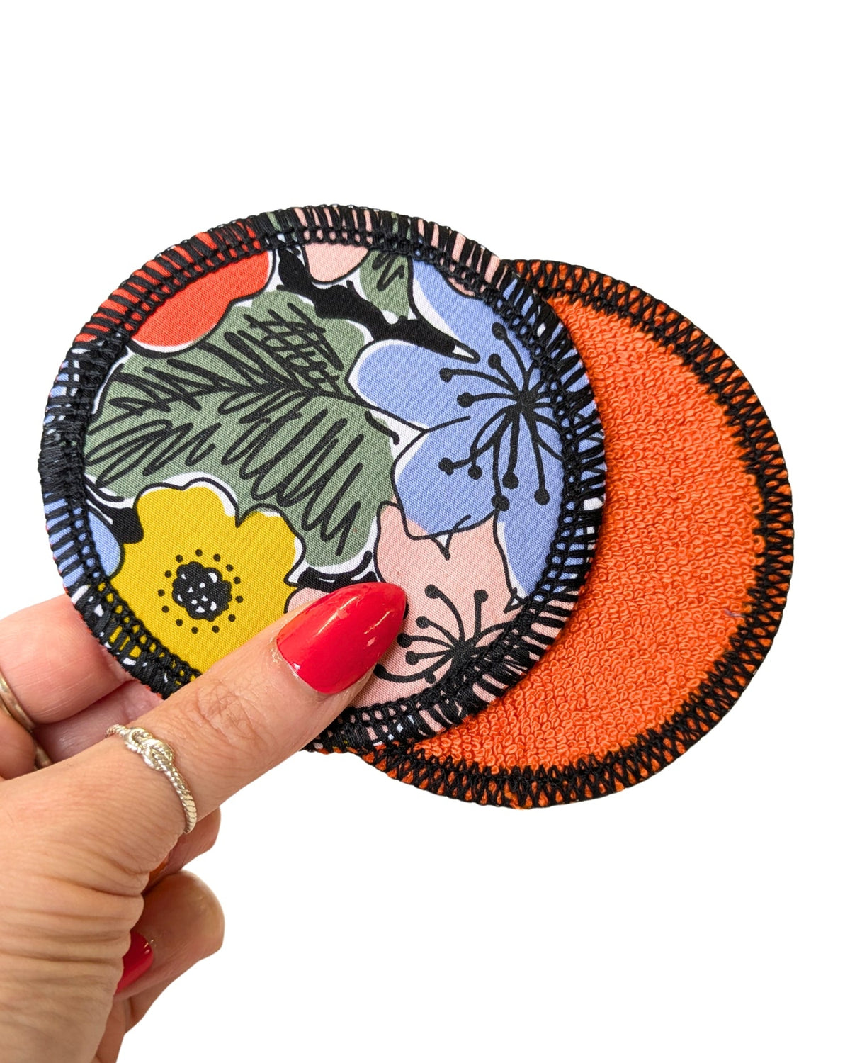 Retro Bloom Print Reusable Cotton Face Pads-pinclothing.co.uk-Scrubby-pinclothing.co.uk