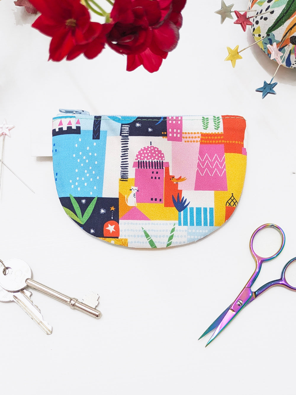 Morocco Print Zippered Pouch SUPER SECONDS SALE (OS)-Pin Clothing-pinclothing.co.uk