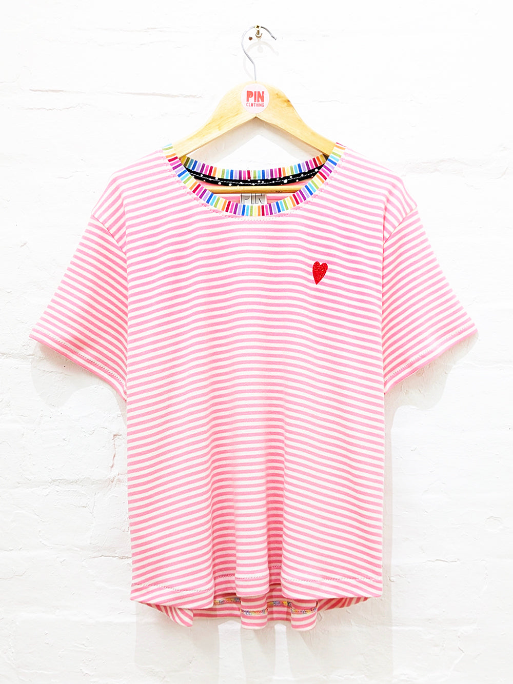 Rainbow stripe tee