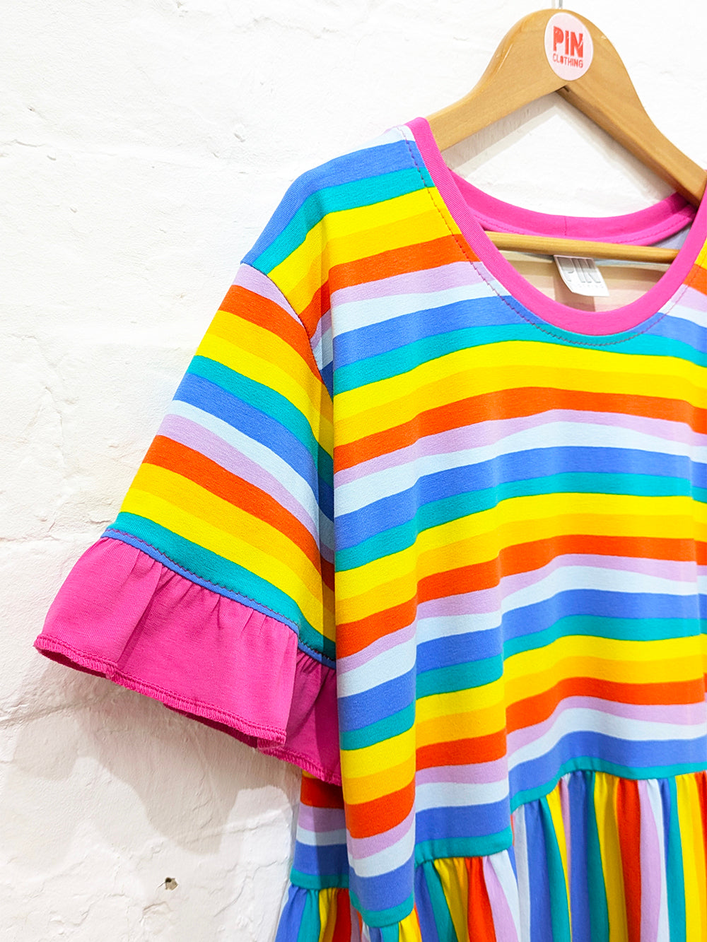 Rainbow Stripe Smock Dress-Pin Clothing-pinclothing.co.uk