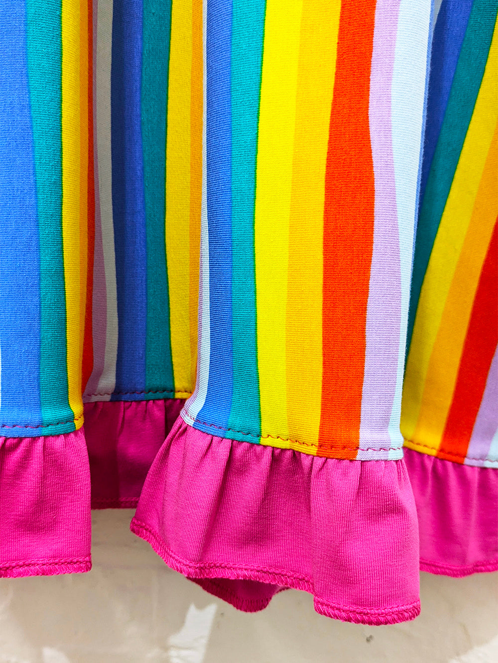 Rainbow Stripe Smock Dress-Pin Clothing-pinclothing.co.uk