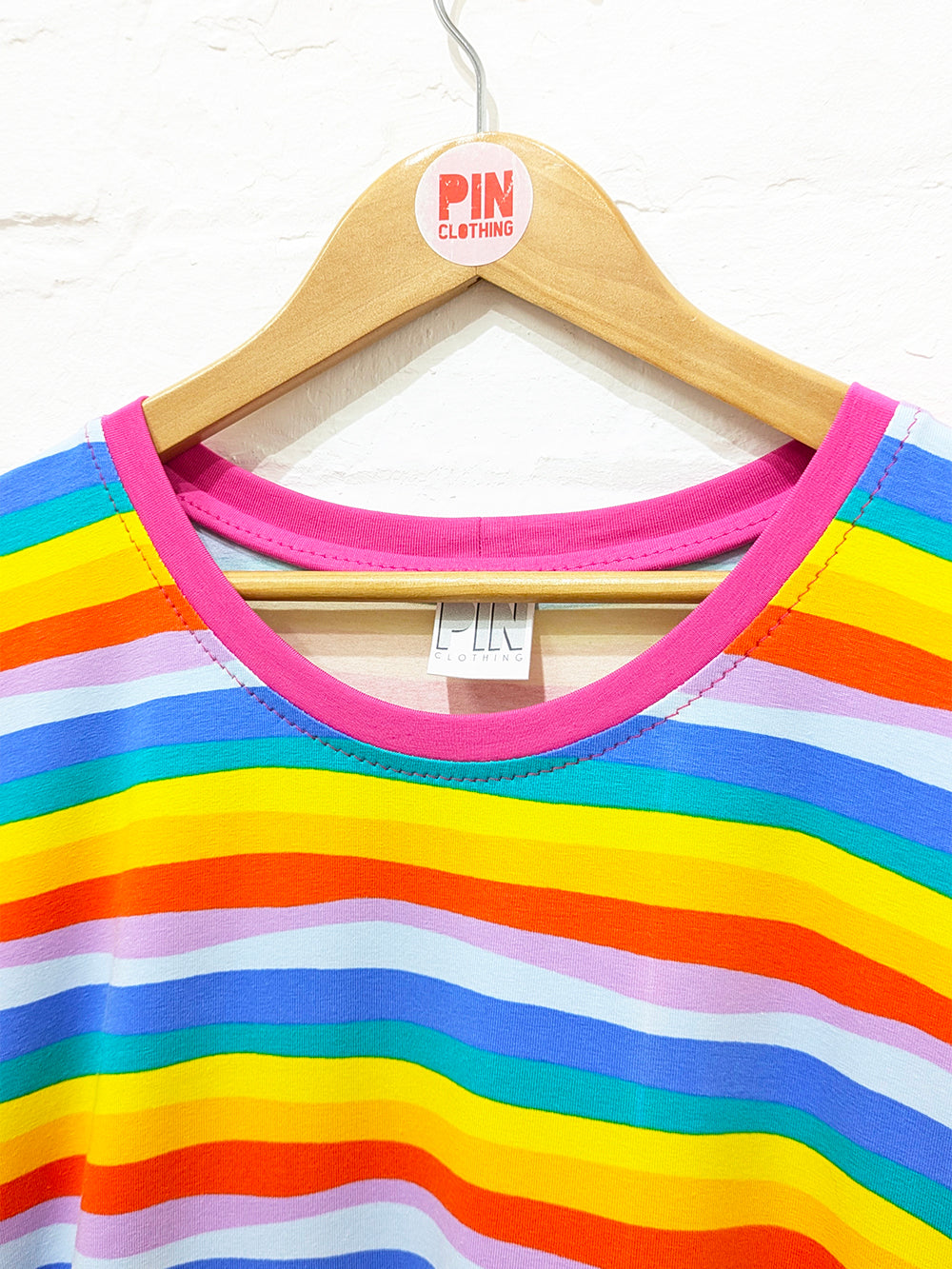 Rainbow Stripe Smock Dress-Pin Clothing-pinclothing.co.uk