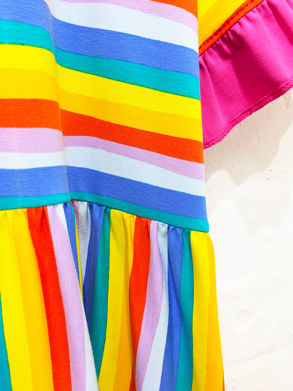 Rainbow Stripe Smock Dress-Pin Clothing-pinclothing.co.uk