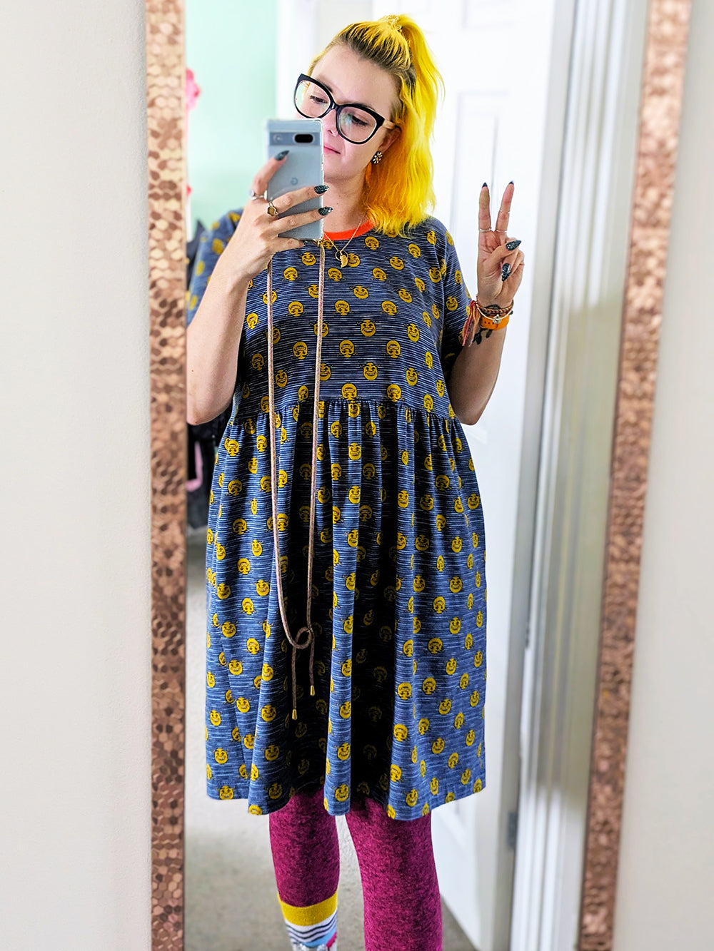 Shrek Stripe Smock Dress SUPER SECONDS SALE (OS)-Pin Clothing-pinclothing.co.uk