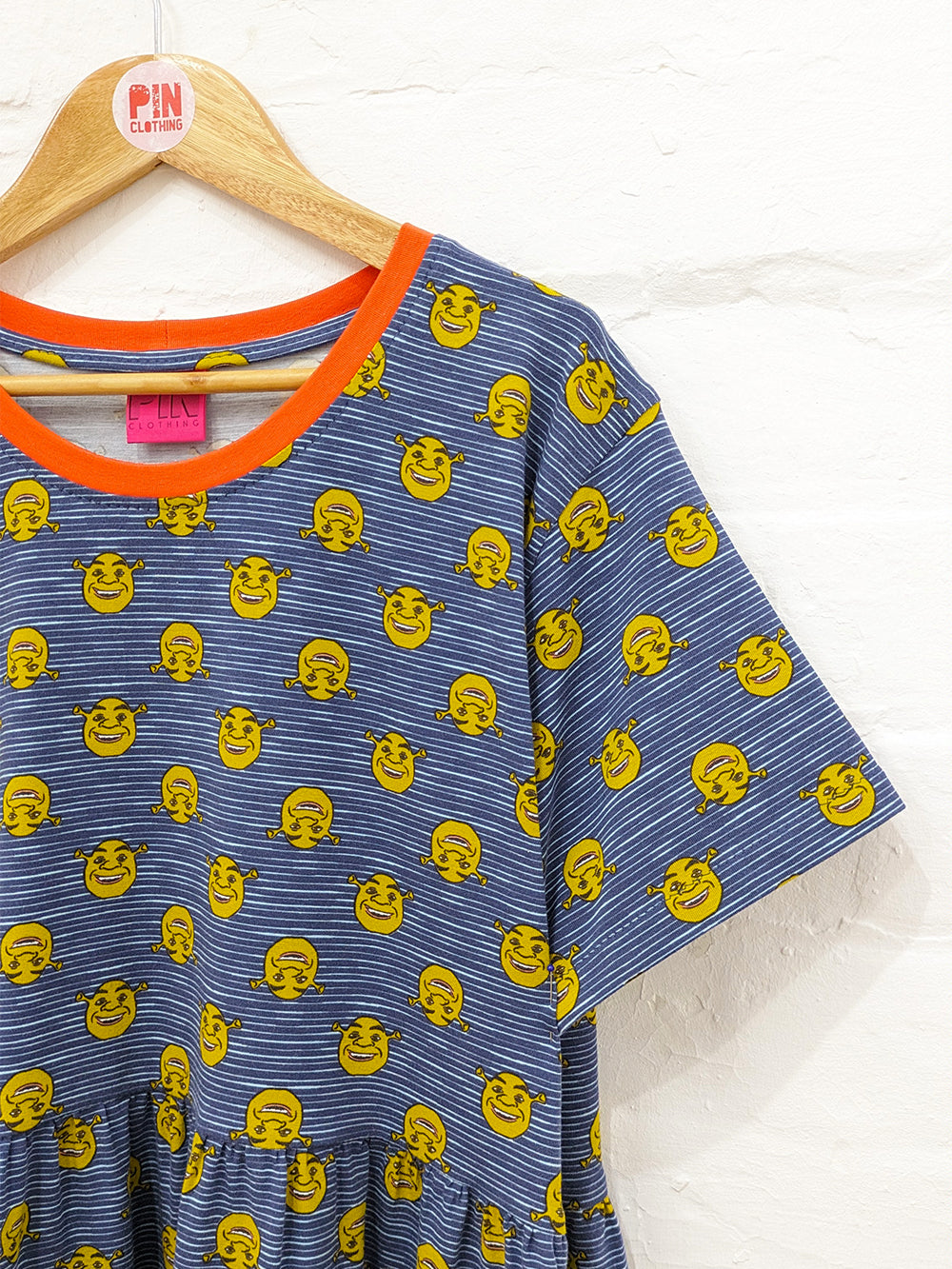 Shrek Stripe Smock Dress SUPER SECONDS SALE (OS)-Pin Clothing-pinclothing.co.uk