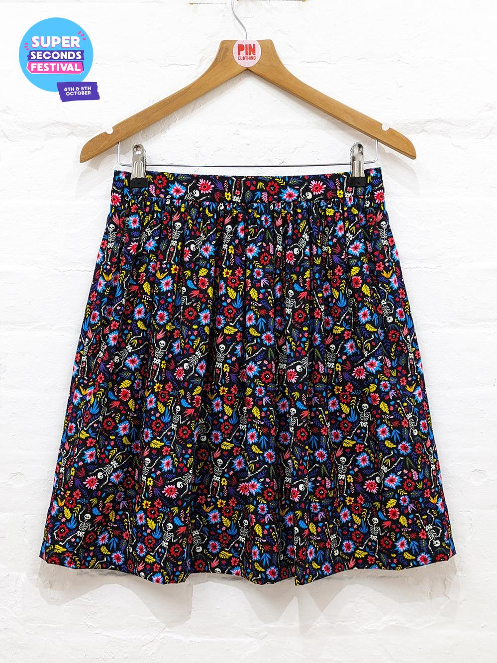 Skeleton Soiree High Waisted Skirt SUPER SECONDS SALE (OS)-Pin Clothing-pinclothing.co.uk