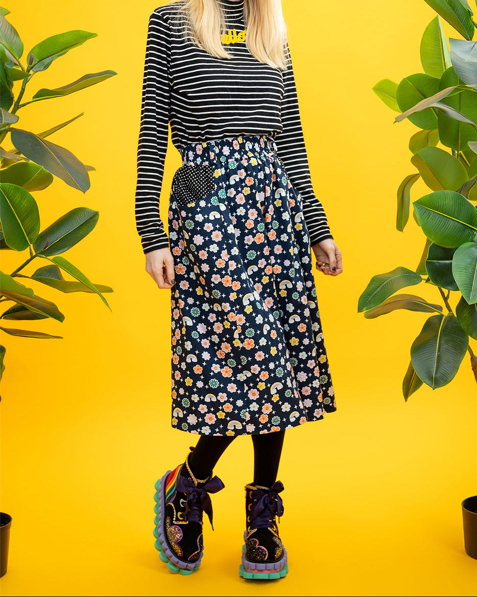 Cosmic Garden Pocket Skirt Size 10 - 12-pinclothing.co.uk-pinclothing.co.uk