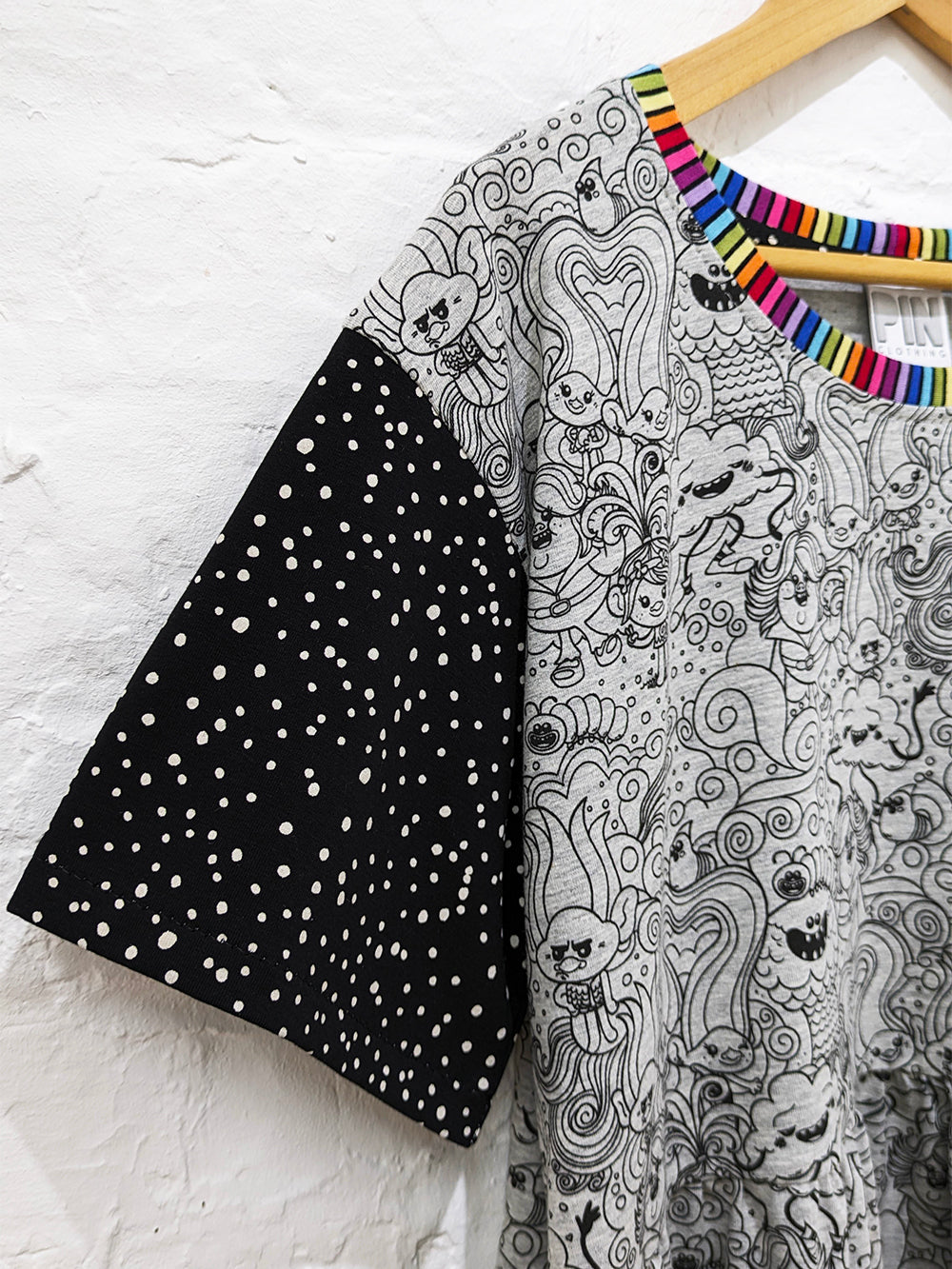 Trolls Patchwork Smock Dress SUPER SECONDS SALE (OS)-Pin Clothing-pinclothing.co.uk