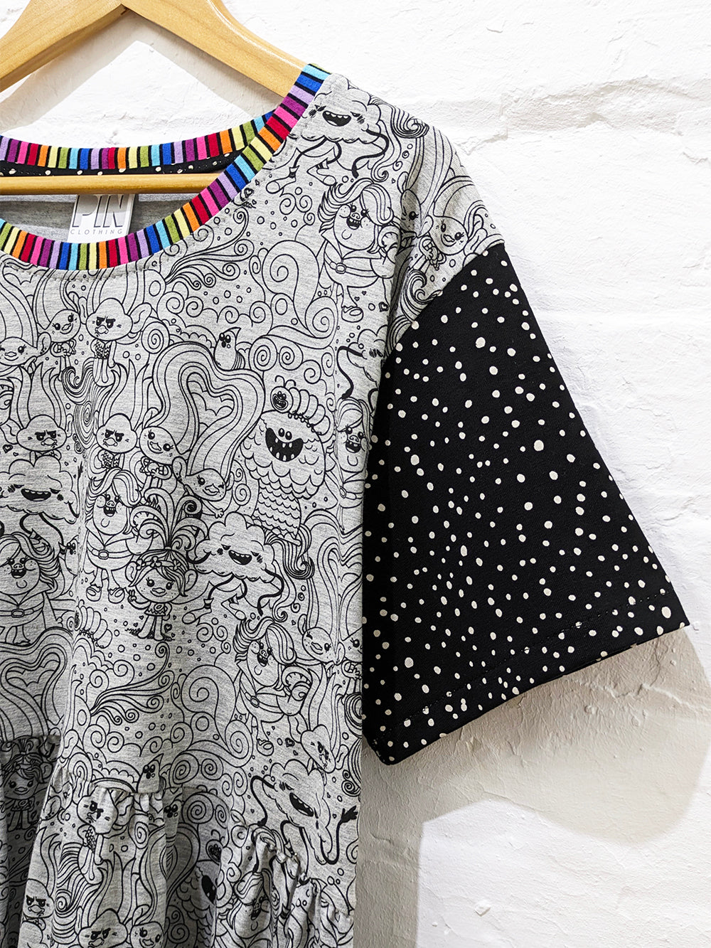 Trolls Patchwork Smock Dress SUPER SECONDS SALE (OS)-Pin Clothing-pinclothing.co.uk