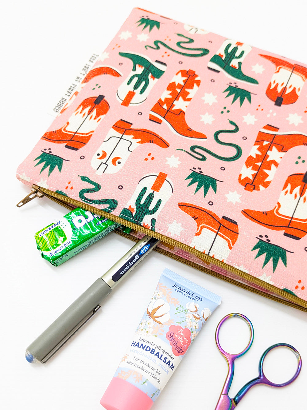 'Wild West' Zippered Pouch SUPER SECONDS SALE (OS)-Pin Clothing-Large Purse-pinclothing.co.uk