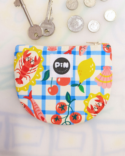 Seafood Picnic Coin Purse SUPER SECONDS (OOAK)-pinclothing.co.uk-pinclothing.co.uk