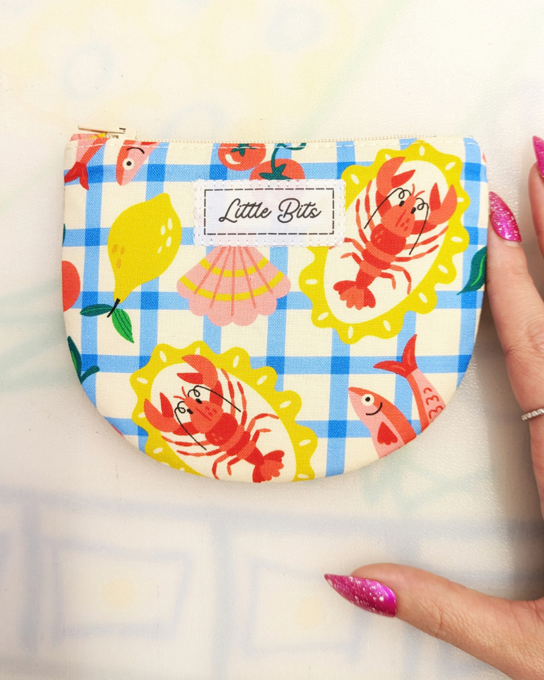 Seafood Picnic Coin Purse SUPER SECONDS (OOAK)-pinclothing.co.uk-pinclothing.co.uk