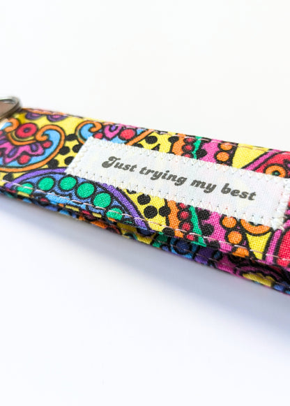 Rainbow Paisley Wristlet Keyring-pinclothing.co.uk-pinclothing.co.uk