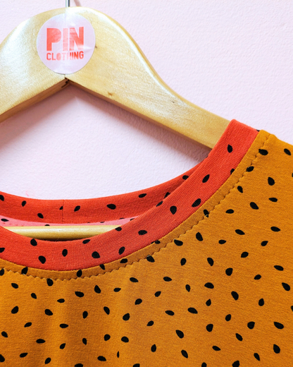 Mustard Autumnal Boxy Top Size 10 - 12-pinclothing.co.uk-pinclothing.co.uk