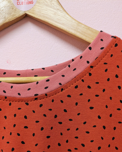 Rust Autumnal Boxy Top Size 12 - 14-pinclothing.co.uk-pinclothing.co.uk