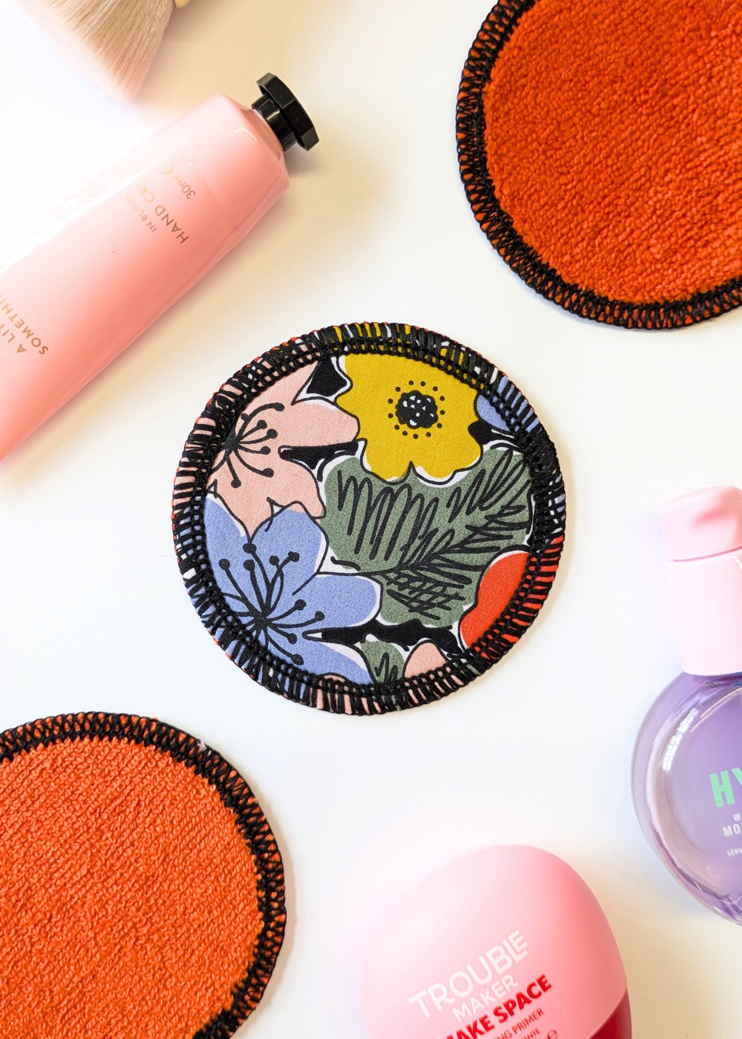 Retro Bloom Print Reusable Cotton Face Pads-pinclothing.co.uk-pinclothing.co.uk