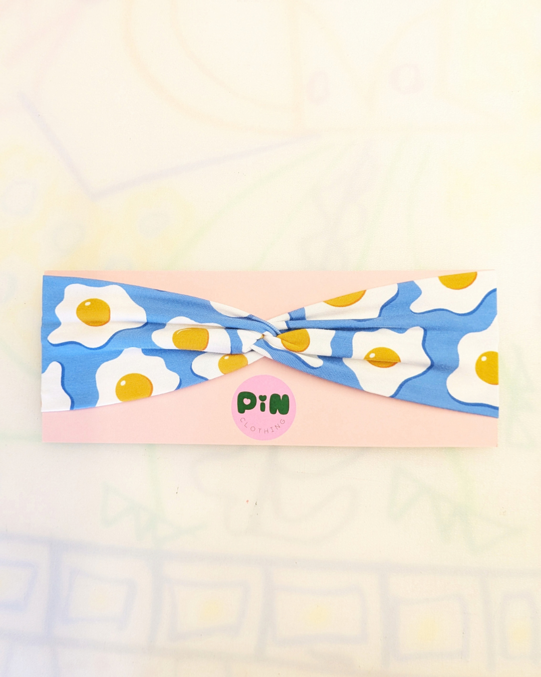 Fried Eggs Stretch Twist Headband SUPER SECONDS (OOAK)