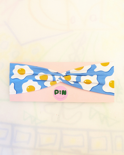 Fried Eggs Stretch Twist Headband SUPER SECONDS (OOAK)