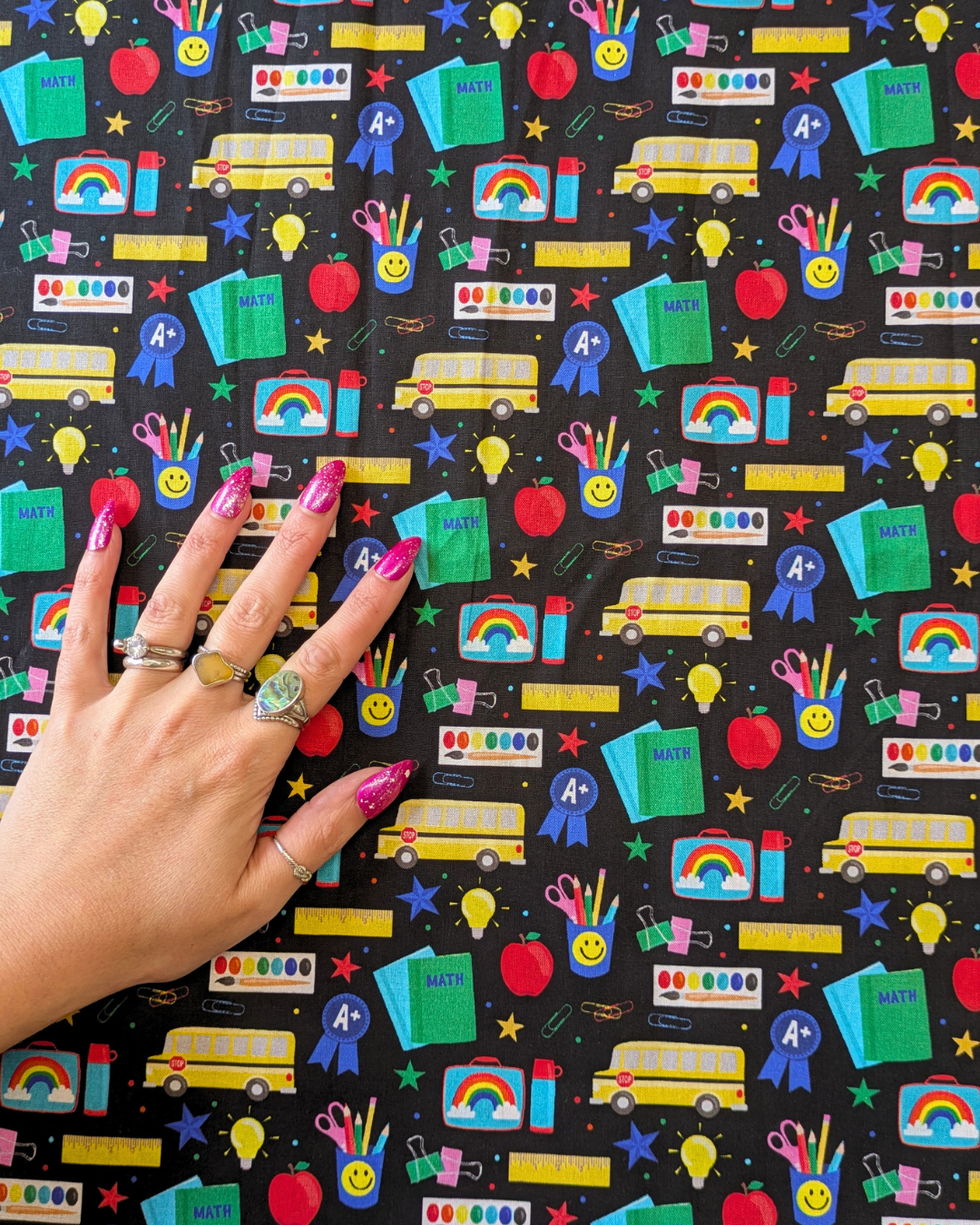 Back To School Printed Cotton-pinclothing.co.uk-pinclothing.co.uk