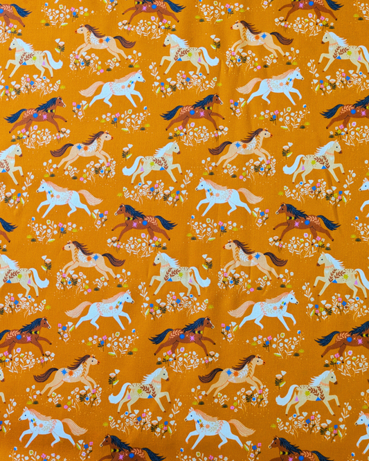 Desert Moon Wild Horses Printed Cotton-pinclothing.co.uk-pinclothing.co.uk