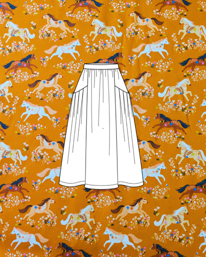Desert Moon Wild Horses Printed Cotton-pinclothing.co.uk-pinclothing.co.uk