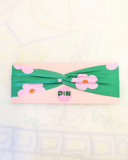 Retro Meadow Stretch Twist Headband SUPER SECONDS (OOAK)