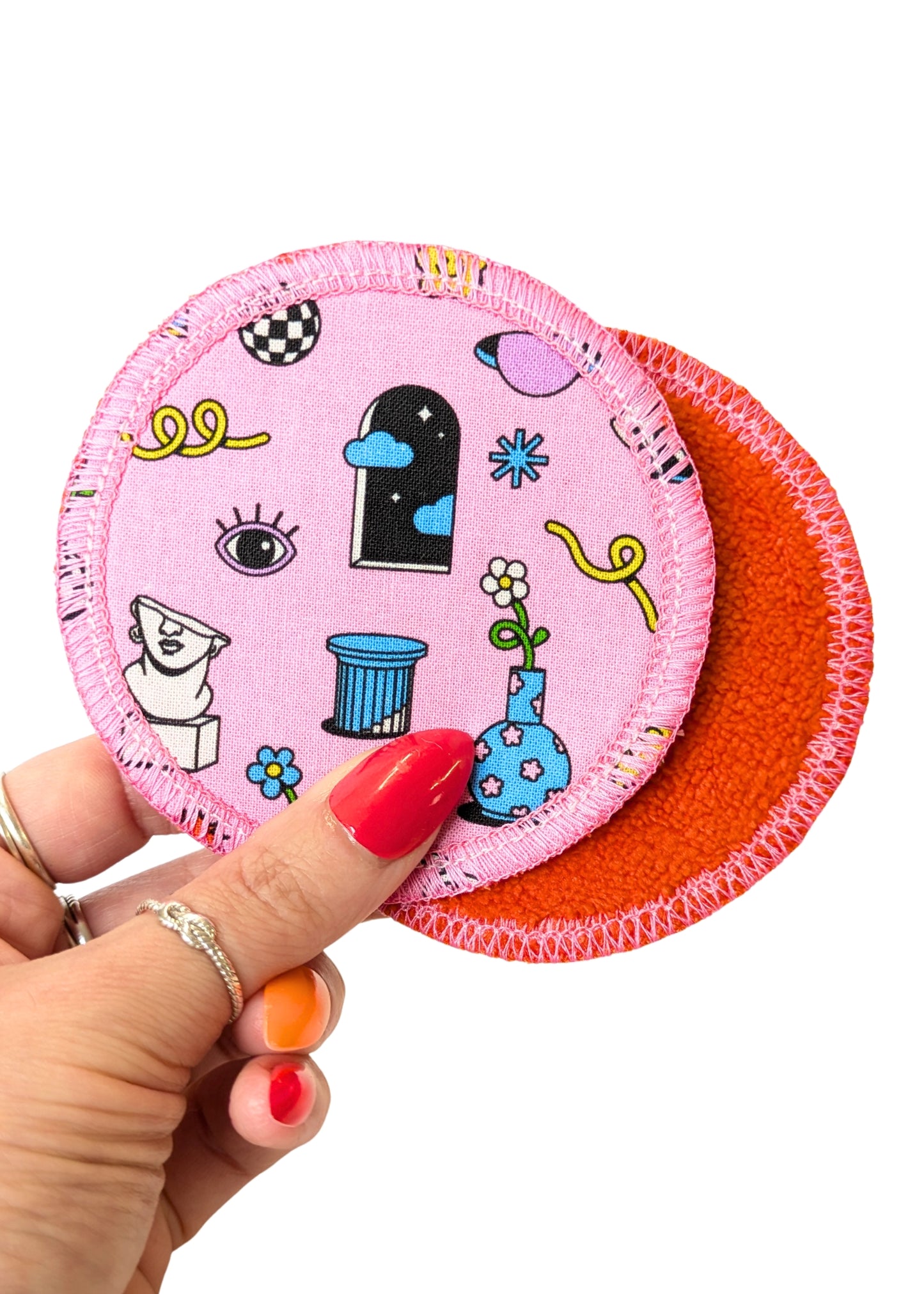 Museum of Whimsy Print Reusable Cotton Face Pads-pinclothing.co.uk-Soft-pinclothing.co.uk