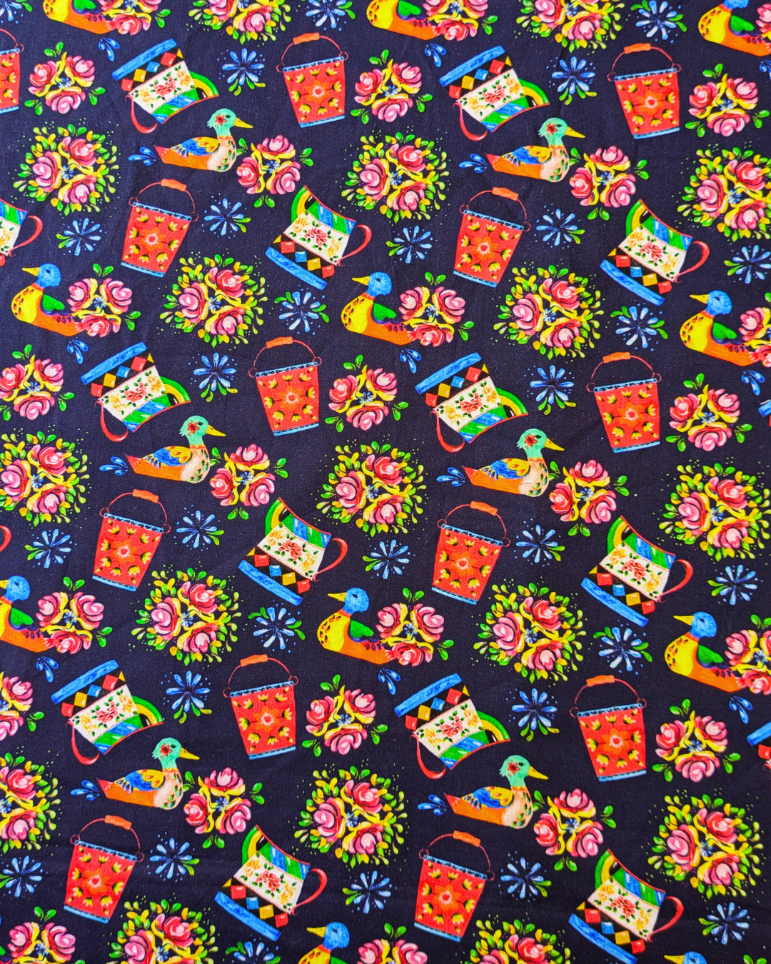 Bohemian Waters Navy Floral Printed Cotton-pinclothing.co.uk-pinclothing.co.uk
