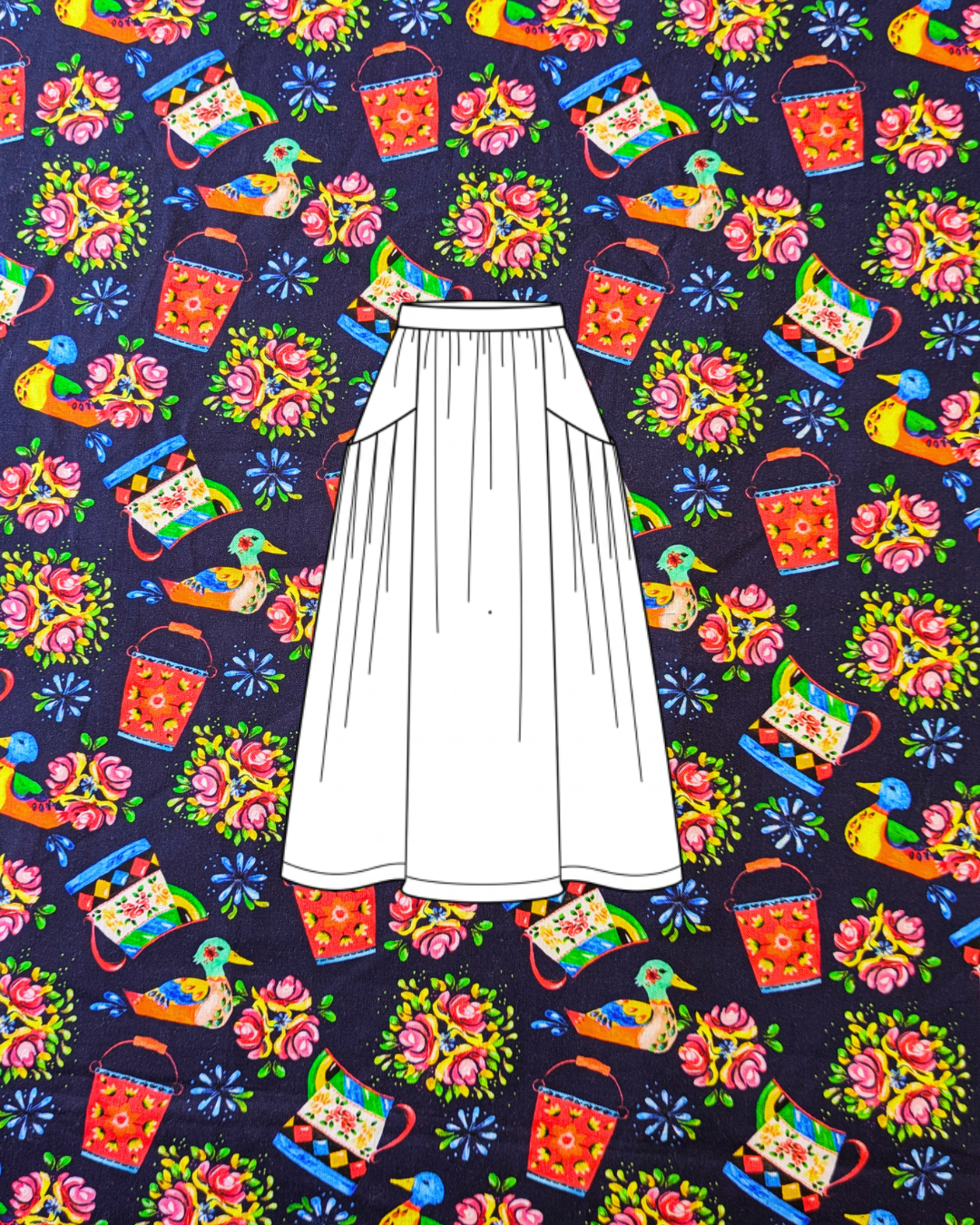 Bohemian Waters Navy Floral Printed Cotton-pinclothing.co.uk-pinclothing.co.uk