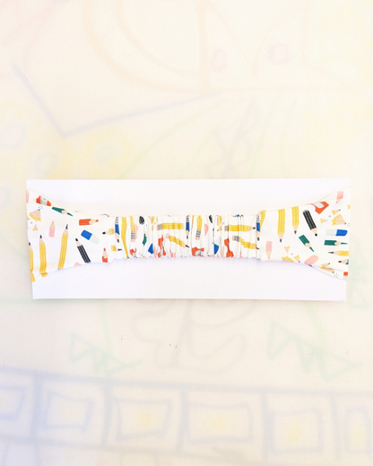 Stationery Lover Stretch Twist Headband SUPER SECONDS (OOAK)