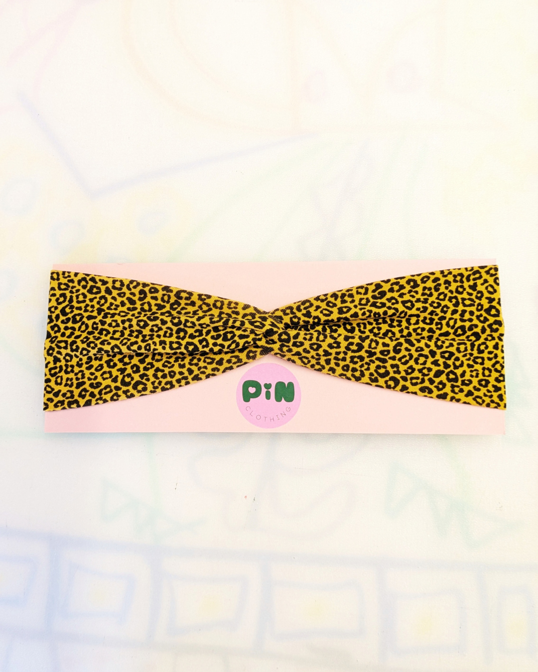 Mustard Leopard Stretch Twist Headband SUPER SECONDS (OOAK)