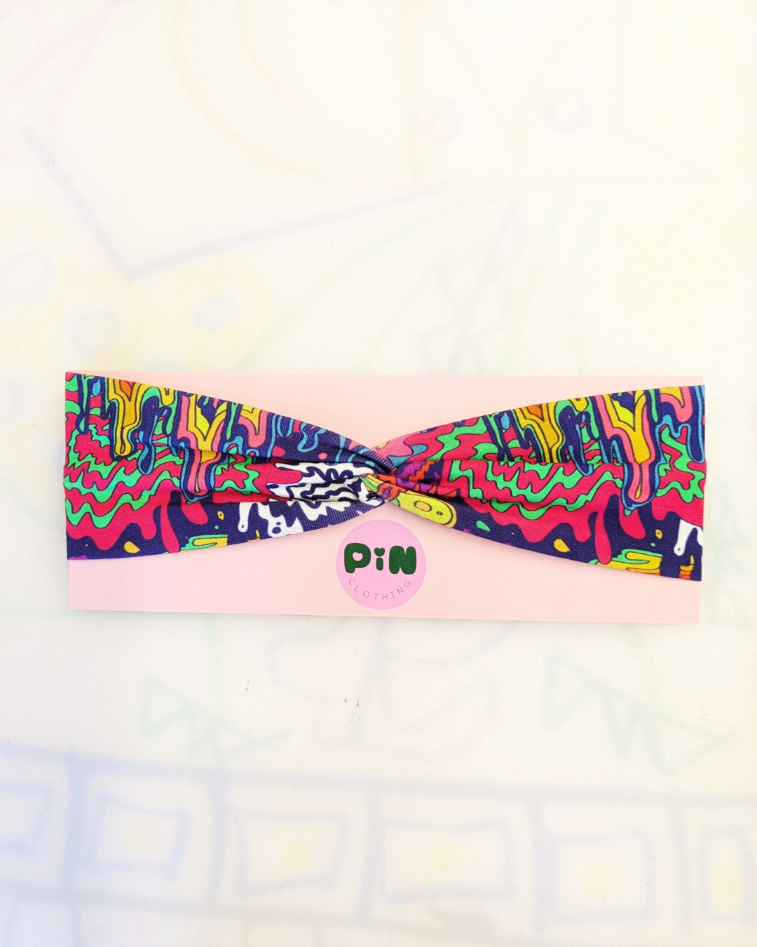 Trippy Rainbow Drip Stretch Twist Headband SUPER SECONDS (OOAK)