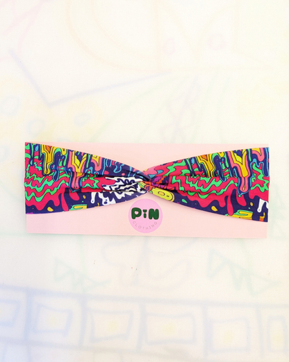 Trippy Rainbow Drip Stretch Twist Headband SUPER SECONDS (OOAK)