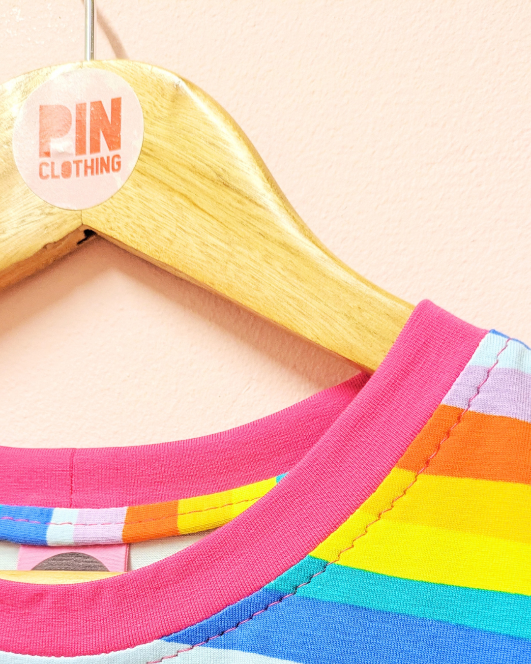 Wavy Rainbow Stripe Boxy Top-pinclothing.co.uk-pinclothing.co.uk