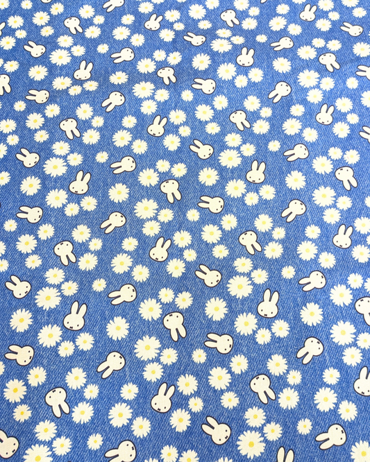 Miffy Denim Daisy Printed Cotton-pinclothing.co.uk-pinclothing.co.uk