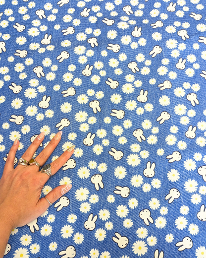 Miffy Denim Daisy Printed Cotton-pinclothing.co.uk-pinclothing.co.uk
