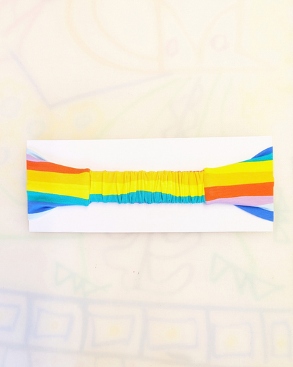 Rainbow Stripe Stretch Twist Headband SUPER SECONDS (OOAK)