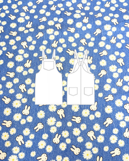 Miffy Denim Daisy Printed Cotton-pinclothing.co.uk-pinclothing.co.uk