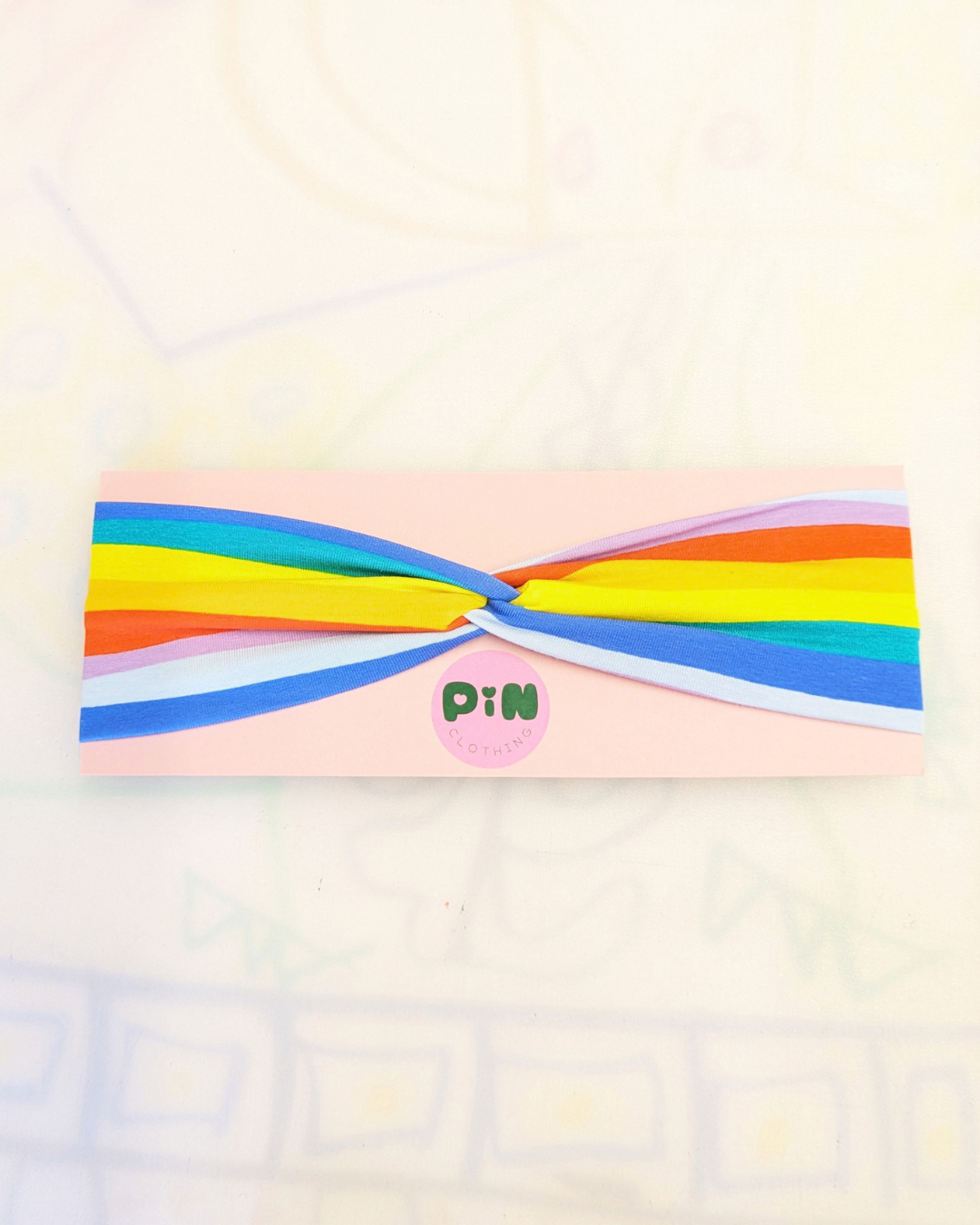 Rainbow Stripe Stretch Twist Headband SUPER SECONDS (OOAK)