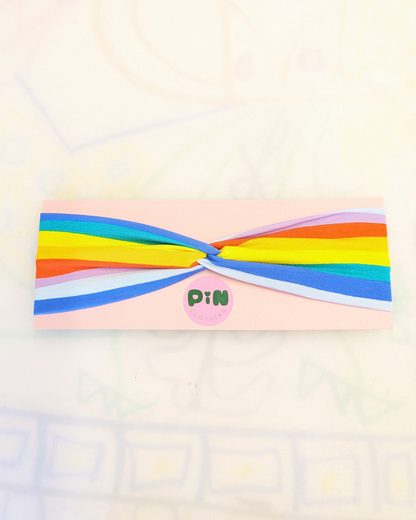 Rainbow Stripe Stretch Twist Headband SUPER SECONDS (OOAK)
