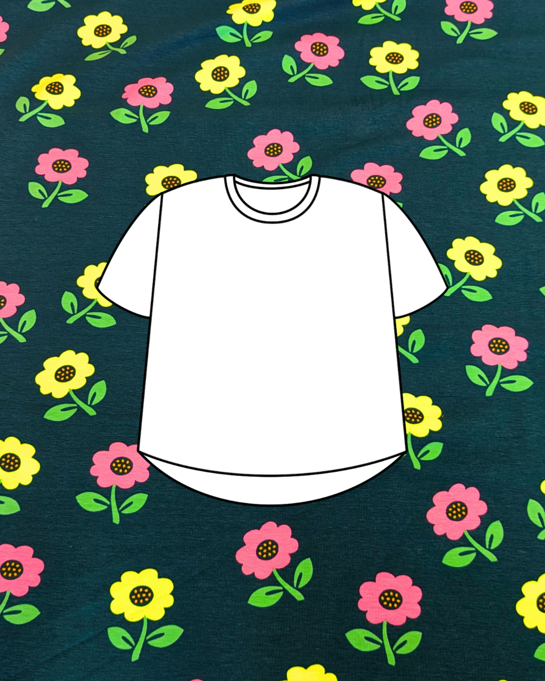 Neon Daisy Cotton Jersey Fabric-pinclothing.co.uk-pinclothing.co.uk