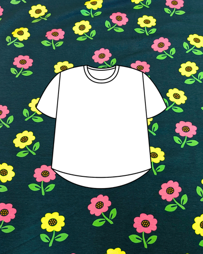 Neon Daisy Cotton Jersey Fabric-pinclothing.co.uk-pinclothing.co.uk