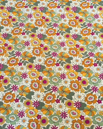 Flower Child Autumn Cotton Jersey Fabric-pinclothing.co.uk-pinclothing.co.uk