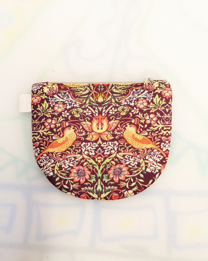 Strawberry Thief Coin Purse SUPER SECONDS (OOAK)