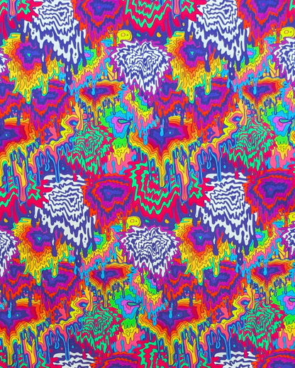 Trippy Rainbow Drip Printed Cotton Jersey