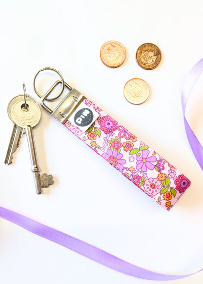 Blush Floral Wristlet Keyring-pinclothing.co.uk-pinclothing.co.uk