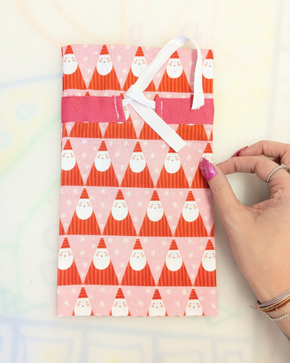 Santa White Drawstring Gift Bag SUPER SECONDS (OOAK)-pinclothing.co.uk-pinclothing.co.uk