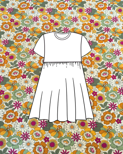 Flower Child Autumn Cotton Jersey Fabric-pinclothing.co.uk-pinclothing.co.uk